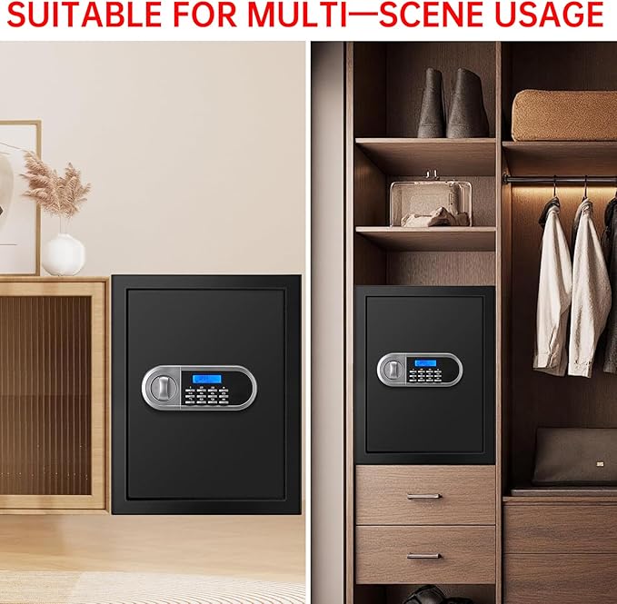 3.4 Cuft Large Safes for Home Use Fire and Water Proof, Anti-Theft Digital Security Safe Box With Programmable Keypad & Spare Keys, Home Safes Water and Fireproof for Documents Money Valuables
