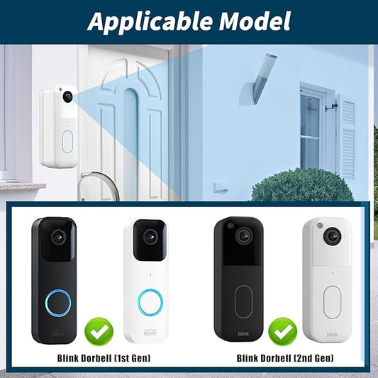 All-new Blink Doorbell Corner Mount, Adjustable Angle (15/30/45 Degrees) Mount Kit for Blink Video Doorbell (1st & 2nd Gen), Wider Viewing Range Wedge Mount, (White)
