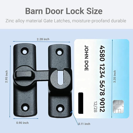 Upgraded Barn Door Lock - 90/180 Degree Flip Door Latch, Protecting Safety Sliding Gate Latches for Barn, Garden, Bathroom, Cabinet, Window, Sliding Door