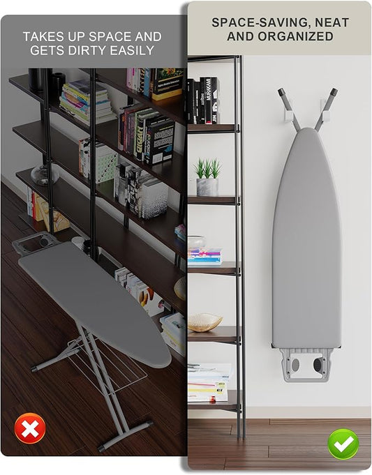 Ironing Board Holder 304 Stainless White, Ironing Board Hanger Y T Leg Heavy Duty Iron Board Holder Hook for Laundry Room