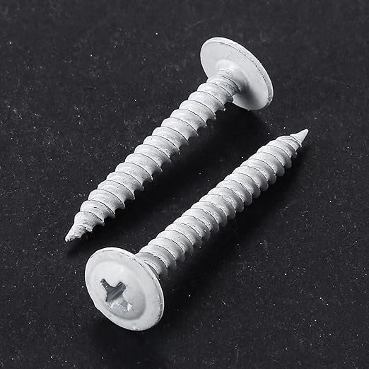 Wensilon(200 pcs)#8×1-1/4" Phillips Truss Head Wood Screws White Iron Quick Metal Self Tapping