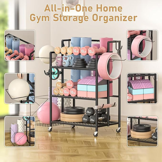 Dumbbell Rack, Utility Weight Storage Racks, Home Gym Storage for Dumbbell Set,Kettlebells,Yoga Mat and Workout Equipment