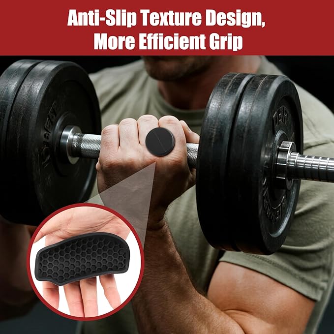 HUAFA Anti-Slip Workout Grips, Gym Grips Weight Lifting Grips Pads, Ergonomics Weight Lifting Gloves for Men Women Deadlift, Fitness Training and Exercise, Gym Grips Pads for Palm Protection