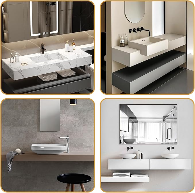3/8" Thick Floating Shower Bench Brackets 3 Pcs, 16"x11"x2.5"Heavy Duty Free Hanging T Shelf Support Brackets, Wall Mount Bracket for Granite, Vanity, Shower Bench, Cabinets, Dishwasher,Countertop
