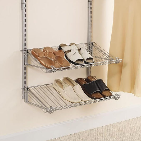 Rubbermaid Configurations Shoe Shelf, Titanium, Floating Shelves for Shoe Organization/Storage for Home/Laundry/Bathroom/Mudroom/Pantry/Linen Closet