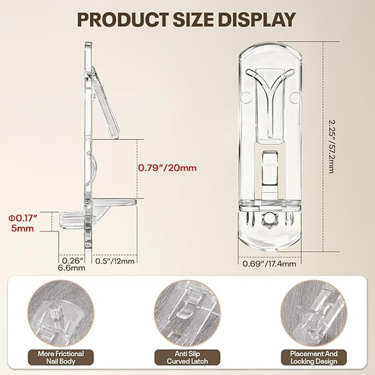 20 PCS Locking Shelf Pegs 5mm*3/4" Plastic Clear Shelf Pins & Pegs for Kitchen Cabinets, Bookcases, Wardrobe Transparent Plastic Shelf Support Pins, Compatible with All Standard 5mm Holes