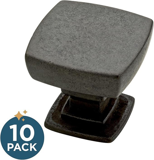 Franklin Brass (10-Pack) – Soft Iron Cabinet Knobs for Dressers, Drawers, Kitchen Cabinet Door, Vanity, Furniture, Closet Knobs, 1-1/8 Inch Square | Webber