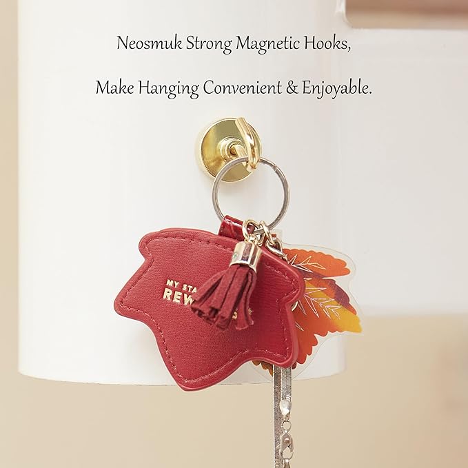 Neosmuk Magnetic Hooks, Heavy Duty 40lb+ Strong Magnet Hook for Cruise Cabins, Cruise Ship Essentials for Hanging, Metal Wall Refrigerator Hangers (Gold, 10 Pack)