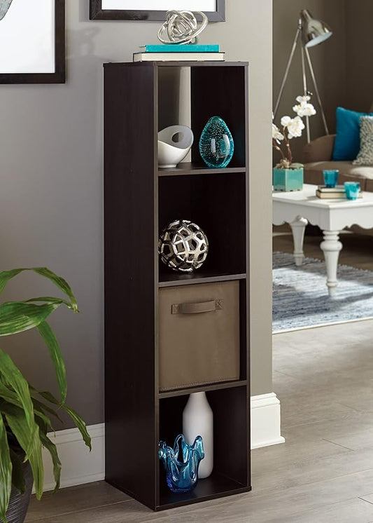 ClosetMaid Cubeicals 4 Cube Storage Shelf Organizer, Stackable, Vertical or Horizontal, Easy Assembly, Wood, Espresso Finish