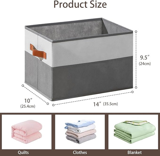 6 Pack Large Storage Bins with Handle,Collapsible Storage Basket for Shelves,Fabric Closet Organizer for Organizing Clothes Blanket,Decorative Dorm Organizers and Storage