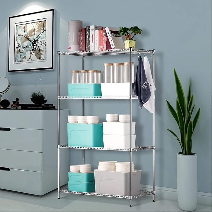 Wire Shelf Clips,54-Pack Wire Shelving Shelf Lock Clips for 1" Post Shelvings,27 Pairs Wire Rack Lock Clip Replacements for Metal Shelving Sleeves System