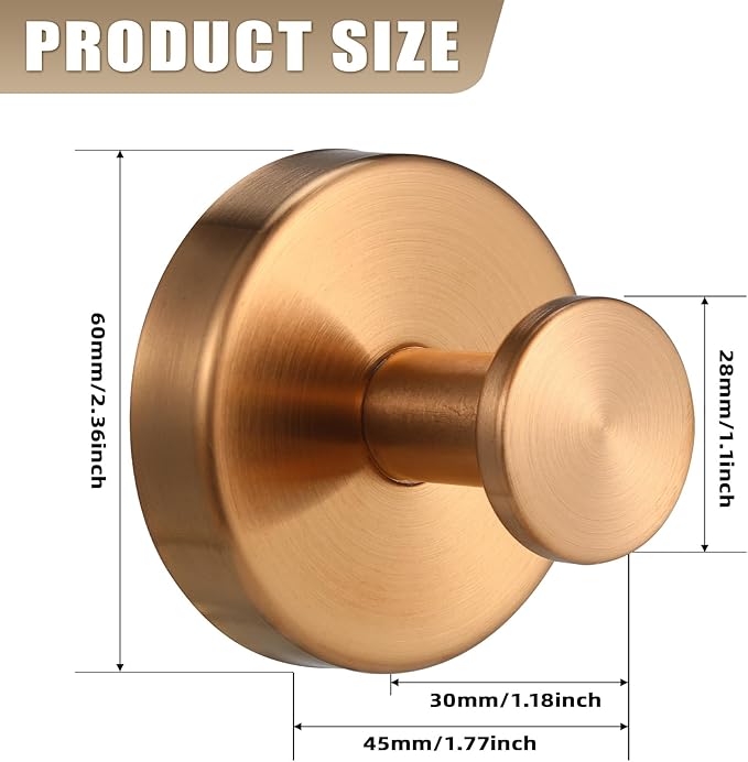Suction Cup Hooks for Shower No-Drill Bathroom Hooks for Towels, Robes, Loofah Mountable on Bathroom Walls, Kitchen, Glass, Mirrors, Tile and Smooth,Non-Porous Surfaces (2, Champagne Bronze)