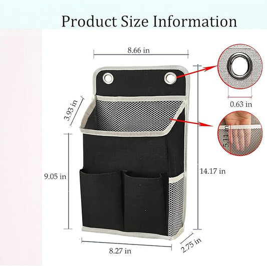 Hanging Basket for Organizing, Wall Organizer with Pockets and Over The Door Organizer,Can for Home, Closet, Office and Camper (Black2)