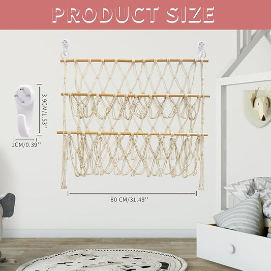 Stuffed Animal Net or Hammock Handmade Hammock Net for Stuffed Animals Corner Wall Hanging for Storage Organizer Holder for Small Stuffed Animal Net