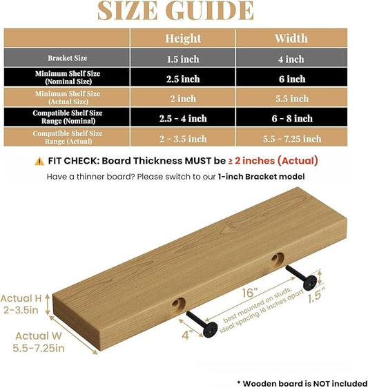 6pcs Wall Shelf Brackets Heavy Duty Floating Shelf Bracket Hidden,Invisible Black Shelving Brackets Decorative Floating Shelf Hardware Heavy Duty,Metal Shelf Support Bracket (4 inch-6pcs)