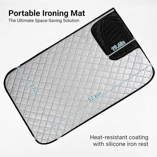 Magnetic Ironing Mat - Portable Ironing Board for Table Top, Home, Laundry, Travel, Office, RV