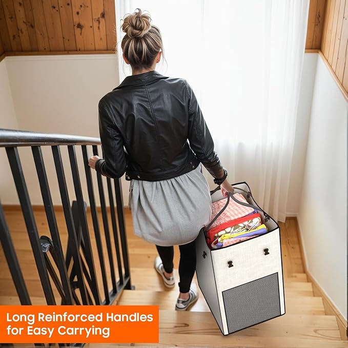 160L Laundry Basket with Wheels, Rolling Laundry Hamper with Removable Bag and Metal Frame for Dirty Clothes - Bedroom/Laundry Room/Bathroom Applicable (Large & Tall)