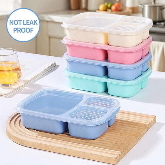 Bento Box Lunch Container for Adults & Kids, Leak-Proof Lunch Box with Compartments, BPA-Free Food Grade, Microwave Dishwasher Safe, Reusable Meal Prep Container for Work, School, Picnic, Travel