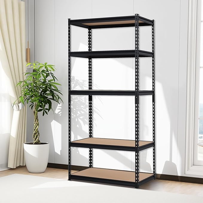 Garage Shelving Heavy Duty Storage Shelves 2000Lbs Capacity, 5 Tier Adjustable Metal Shelving Unit 36" W x 18" D x 72" H, Industrial Utility Rack for Kitchen Pantry