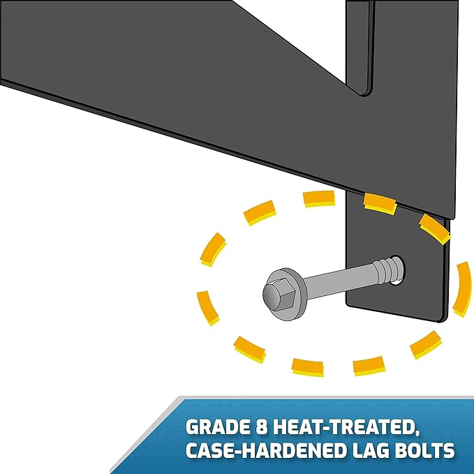 MonsterRax | Garage Wall Shelf Two-Pack White or Hammertone | Three Size Options | Includes Bike Hooks | 500lb Weight Capacity (Hammertone, 24"x48")