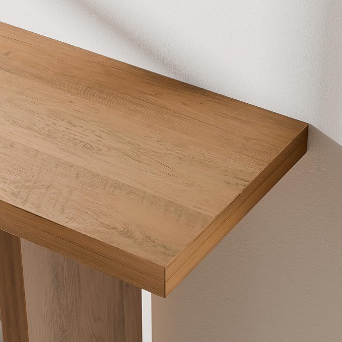 43" Console Table with Charging Station, Farmhouse Entryway Table, Entryway Table with Storage for Living Room or Foyer, Sofa Table for Hallway with Anti-Tip, Easy Assembly, Brown