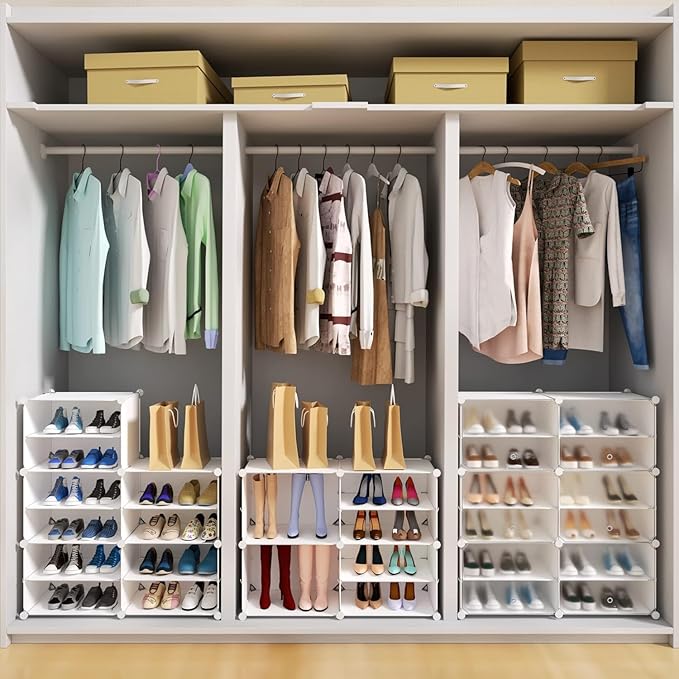 Shoe Storage,48 Pairs Shoe Rack Organizer for Closet Shoe Cabinet with Door Shoe Shelves for Closet,Entryway,Hallway,Bedroom