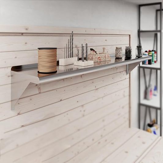 NSF Certified 18 Gauge Heavy Duty Stainless Steel Wall Shelf with Brackets for Kitchens, Utility Rooms, Storage, Offices & Home (60"x12")