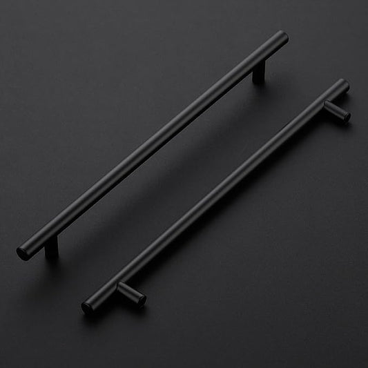 JOY DECOR 45 Pack 12-1/2 Inch Cabinet Pulls Kitchen Cabinet Handles with 10 Inch Hole Center Matte Black Cabinet Hardware Stainless Steel Kitchen Drawer Pulls for Cabinets Cupboard, 256mm Hole Centers