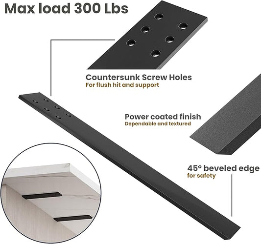 BATODA 16" Countertop Mounted Support Brackets (4 pcs) for Granite - Heavy Duty L Shelf Bracket - DIY Open Shelving Knee Wall Support - Mounting Hardware Included (Pack 4)