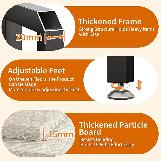 Gray Corner Printer Stand Table, with Power Outlet and USB Charging & LED Lights, for Home Printer Stands, Storage Shelf, Computer Tower/CPU Stand Holder for Home Office, Greige
