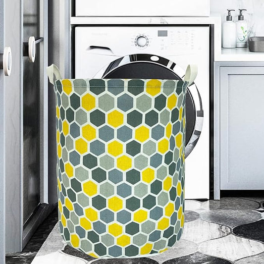 Merdes 19.7’’ Waterproof Foldable Laundry Hamper, Dirty Clothes Laundry Basket, Linen Bin Storage Organizer for Toy Collection (Honeycomb)