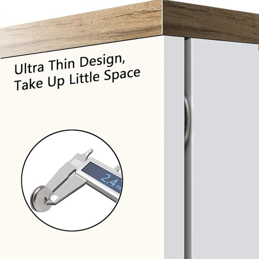 Mousike Magnetic Door Catch Ultra Thin Cabinet Magnets Stainless Steel Drawer Magnet Catch for Sliding Door Closure Kitchen Cabinet Cupboard Closet Closer (4Pack)