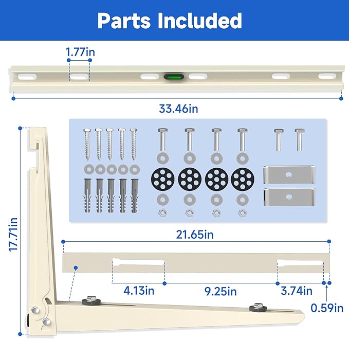 Mini Split Wall Mounting Bracket: Condenser Wall Mount Rack for 7000 9000 12000 18000 24000 30000 36000 BTU Mini Split Air Conditioner Units, Outside Split System Mount Condenser Bracket, Max 550 LBS