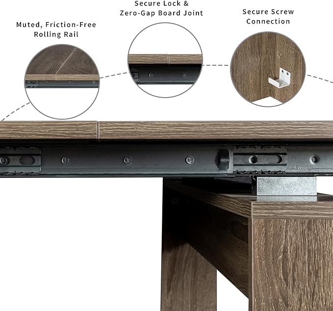 Transformer Dining Table, Extendable Console to Dining Table for 12 People, Folding Space Saving Dining Room Table Multipurpose Use, Grey