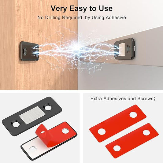 Cabinet Magnetic Catch Jiayi 8 Pack Ultra Thin Cabinet Door Magnets Stick on Drawer Magnets Cabinet Latch Magnetic Closures for Cabinets Kitchen Closet Door Closing Magnetic Door Catch Closer