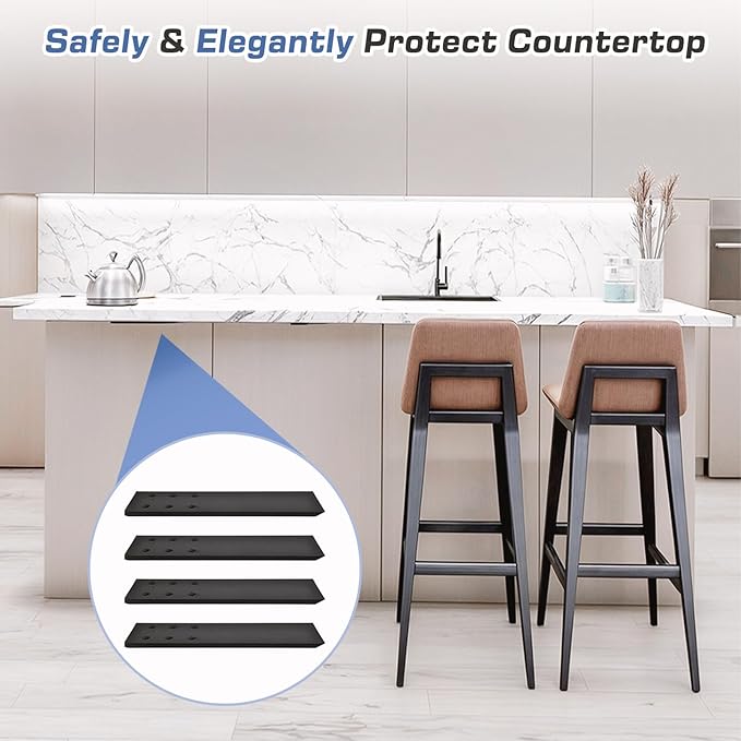 Countertop Support Brackets Heavy Duty 4 Pack 1/4" Thick 12 Inch Flat Hidden Knee Wall Countertop Bracket for Granite Quartz Wood Concret Countertops Screws Included