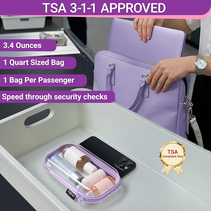 3 Pack Hard Sided Clear Zipper Case for Storage- Thickened-Grade Clear Hard Shell Zipper Case for Organizing Bead, Handicrafts, Sewing, Playdo (Purple, LMS)