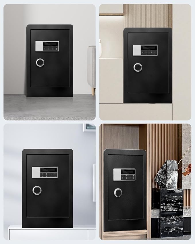 9.5 Cu Ft Super Large Fireproof Waterproof Safe Box for Office Document- HIDDEN LOCK BOX, Heavy Duty Steel Home Safety Box with Light, Dual Key System, Two Removable Shelf, Personal Combination Safe