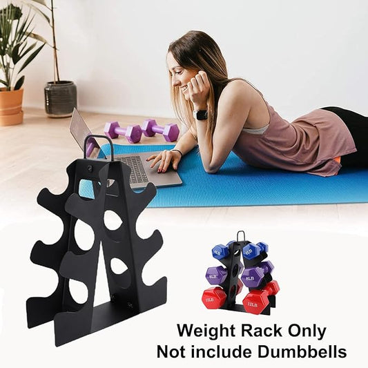 3-Tier | 4-Tier Dumbbell Rack for Dumbbells , A-Frame Weight Stand Only, Compact Space-Saving Design for Home Gym, Heavy-Duty Alloy Steel Organization Rack (Dumbbells Not Included )