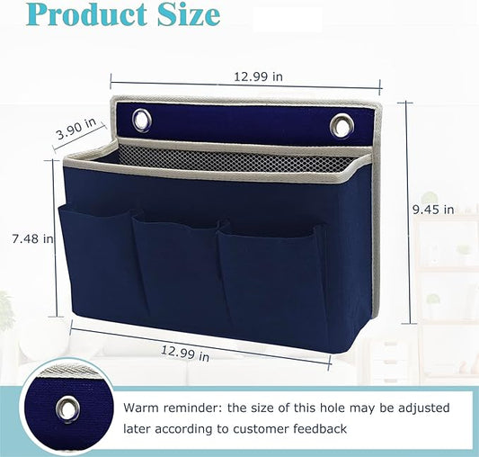 2-Pack Wall Hanging Organizer Bag/Hanging Baskets with Large Mesh Compartment & 3 Pockets,Over the Door Hanging Organizer Space Saving Storage for Bedroom,RV Camper, Closet (Navy Blue -2 Pack)