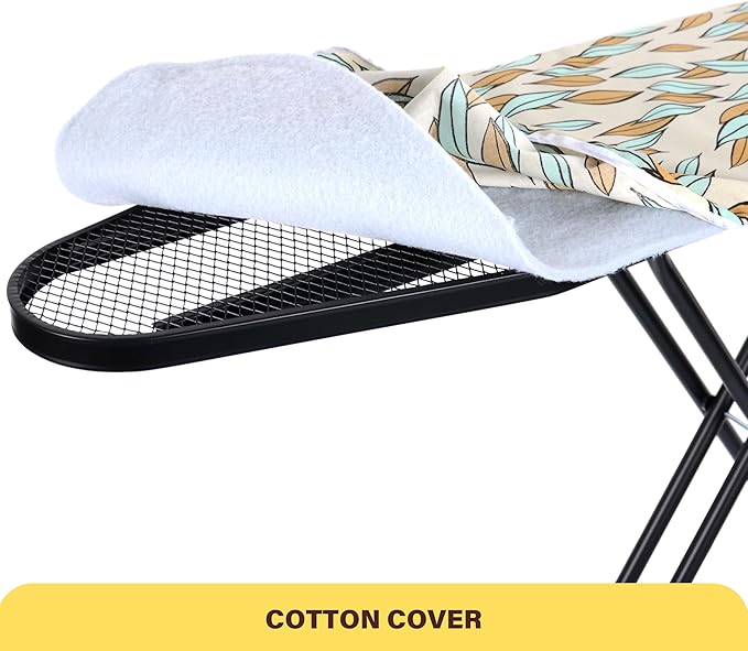 Ironing Board with Heat Resistant Cover,Foldable Full Size Iron Board,Heavy Sturdy Legs,Height Adjustable,Wall Mount & Closet Hanger (13x43)