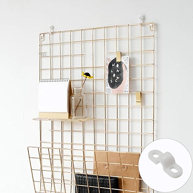120Pcs Wire Shelf Loop Clips, White Plastic Shelving Wall Clips with Screws, Back Mount Brackets for Wire Shelves Concrete Drywall Installation, Closet Storage Organizer Hardware