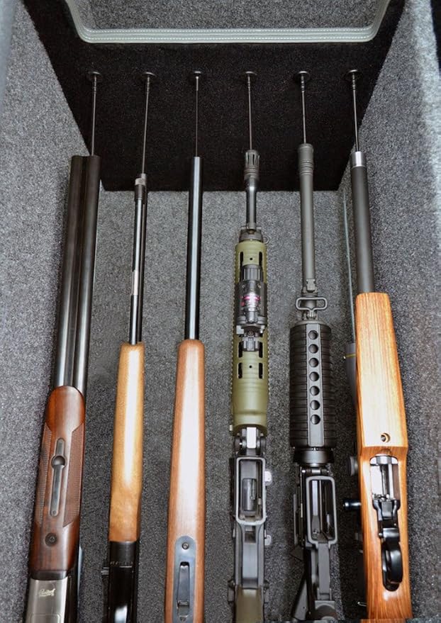 Gun Storage Solutions Rifle Rods Starter Kit with Shelf Liner Gun Organizer System Store More Guns Easy Access for Safety with Nylon Woven Loop Fabric