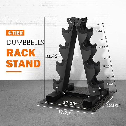 Fitvids A-Frame Dumbbell Weight Rack, Vertical Storage Rack for Dumbbells, Weight Stand Only for Home Gym Space Saver, 4-Tier or 5-Tier Option
