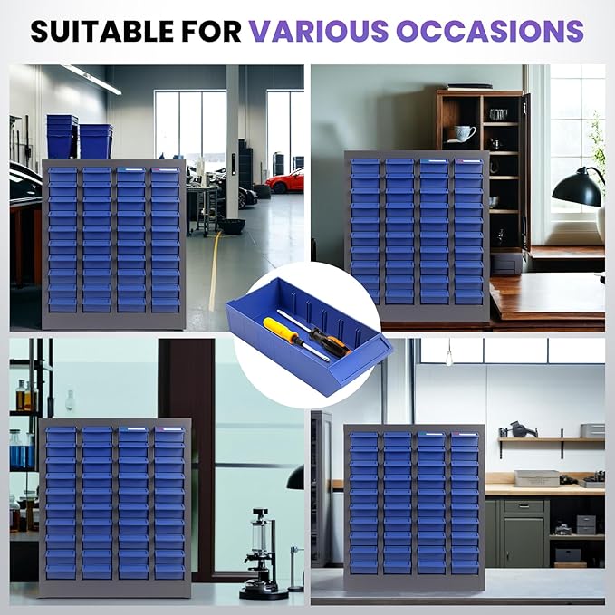 Heavy-Duty 40 Drawer Parts Cabinet, All-in-One Organizer with Acrylic Adjustable Shelves for Nuts, Bolts, Tools - The Ultimate Garage Workshop Storage Solution