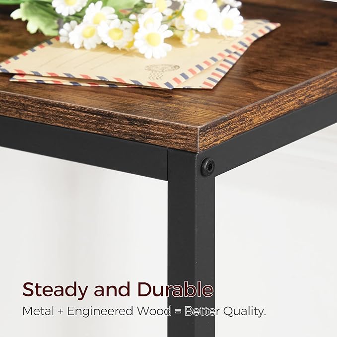 78.7" Console Table with Power Outlet, Narrow Sofa Table, Industrial Entryway Table with USB Ports, Behind Couch for Entryway, Hallway, Foyer, Living Room, Rustic Brown CTHR20E01