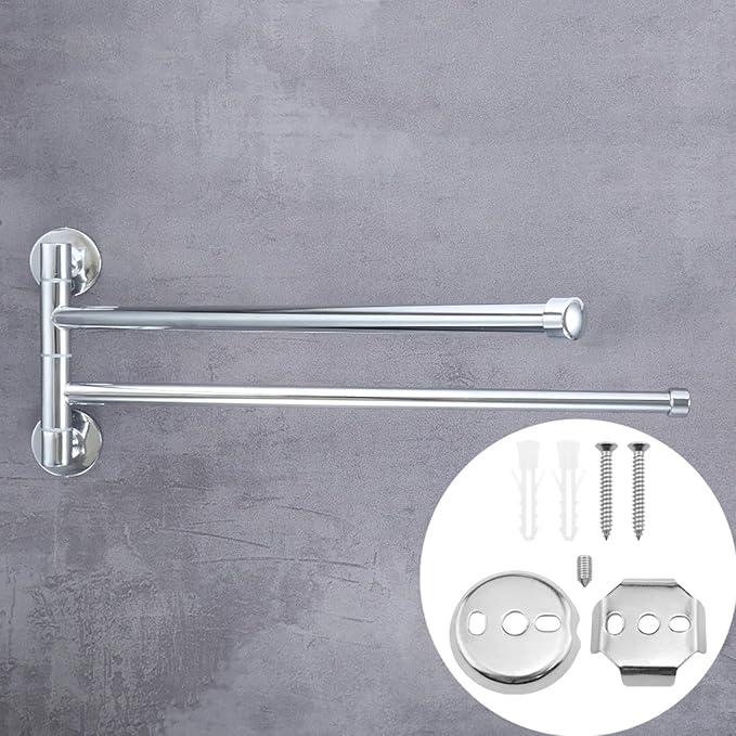 1set Towel Bar Replacement Parts Universal Bathroom Hardware Installation Bracket with Screws and M3 Wrench 1PCS for Replacing Wall Mounted Towel Bar