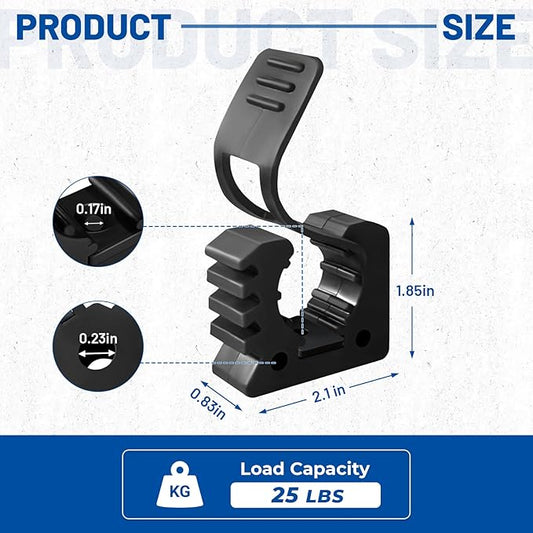 ROBLOCK Quick Release Rubber Clamp Mounts, 4-Pack Adjustable shovel clamp mount, Rubber Tool Handle Bracket for 0.8" to 1.2" Diameter, Universal Garage Storage, RV, Boat, ATV, and Any Wall