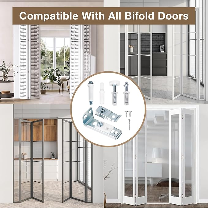 Bifold Door Hardware Repair Kit, 2-Pack Bifold Closet Door Hardware Kit Folding Door Hardware Repair Replacement Tool Kit