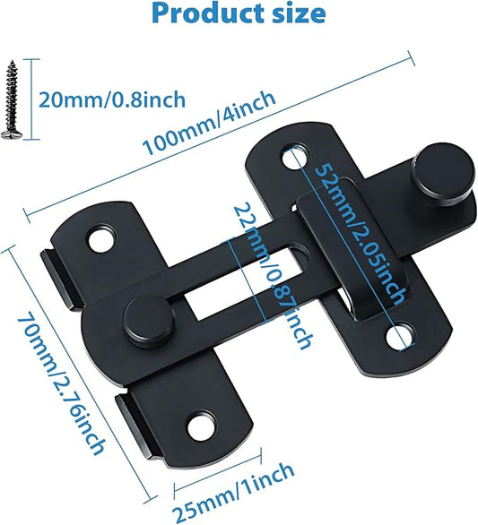 Alise 4 inch Flip Latch Gate Latches, Safety Door Lock for Barn Wood Fence Sliding French Doors,Heavy Duty SUS304 Stainless Steel Gate Hardware Matte Black MS9500-B